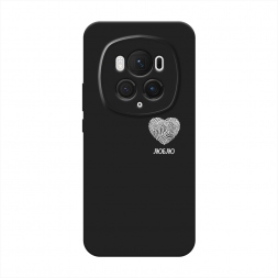 Матовый силиконовый чехол Отпечаток сердца белый на Honor Magic 6 Pro