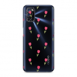 Силиконовый чехол Паттерн из тюльпанов 2 на Oppo A72