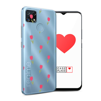 Силиконовый чехол Паттерн из тюльпанов 2 на Realme C25s