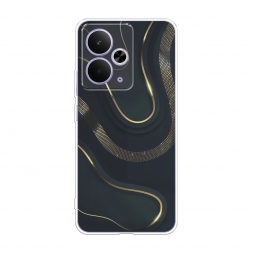 Силиконовый чехол Золотистые изгибы на Realme 14T