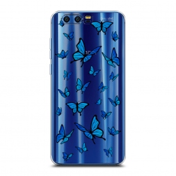 Силиконовый чехол Синие бабочки на Honor 9