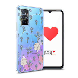 Силиконовый чехол Gentle cats на Vivo Y75 4G