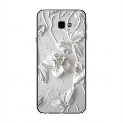 Силиконовый чехол Гипсовые цветы на Samsung Galaxy J4 Plus (Core)