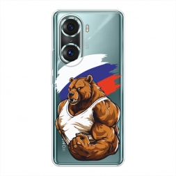 Силиконовый чехол Русский медведь на Honor 60 Pro