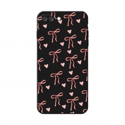 Матовый силиконовый чехол Бантики и сердечки на iPhone 8 Plus