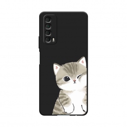 Матовый силиконовый чехол Пухлый котик на Huawei P Smart 2021