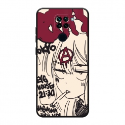 Матовый силиконовый чехол Anime doodle на Xiaomi Redmi Note 9