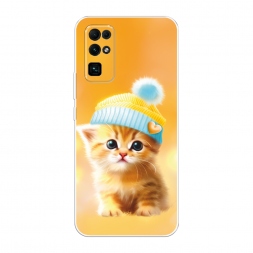 Силиконовый чехол Рыжий котёнок в шапочке на Honor 30