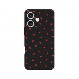 Матовый силиконовый чехол Red hearts на iPhone 16
