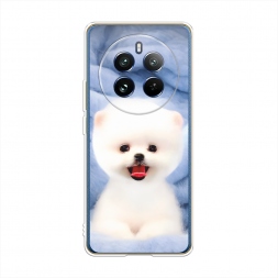 Силиконовый чехол Белый пёсик на Realme 12 Pro Plus