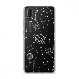 Силиконовый чехол Планеты в космосе на Huawei P20