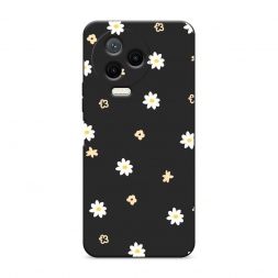 Матовый силиконовый чехол Паттерн из ромашек рисунок на Infinix NOTE 12 2023