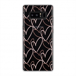 Силиконовый чехол Узор из сердечек на Samsung Galaxy Note 8