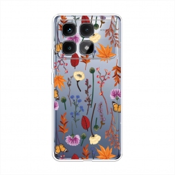 Силиконовый чехол Orange Purple flowers на Xiaomi Redmi K70 Ultra