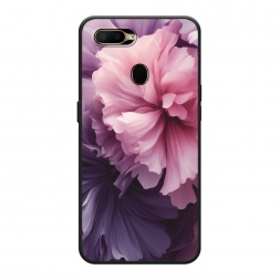 Матовый силиконовый чехол Фиолетовые бутоны на Oppo A5s
