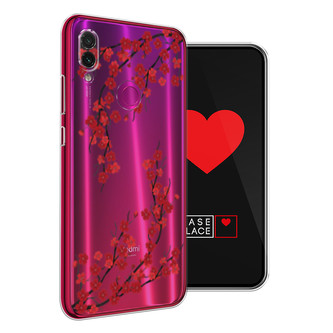 Силиконовый чехол Красная сакура на Xiaomi Redmi Note 7