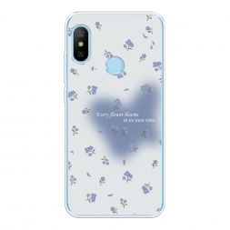 Силиконовый чехол Blooms in time blue на Xiaomi Redmi 6 Plus