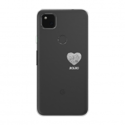 Силиконовый чехол Отпечаток сердца белый на Google Pixel 4A