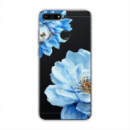 Силиконовый чехол Голубые клематисы на Honor 7A Pro