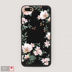 Матовый силиконовый чехол Beautiful white flowers на Huawei Y5 2018