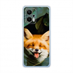 Силиконовый чехол Смешная лиса на Xiaomi Redmi Note 12T Pro