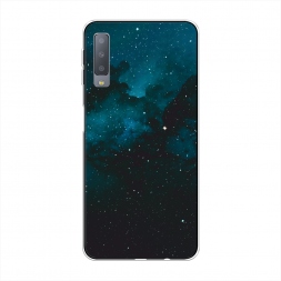 Силиконовый чехол Синий космос на Samsung Galaxy A7 2018
