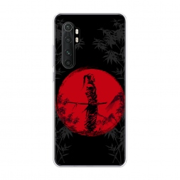 Силиконовый чехол Самурай на красном фоне на Xiaomi Mi Note 10 lite
