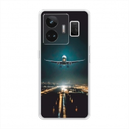 Силиконовый чехол Самолет в ночном небе на Realme GT Neo 5 5G