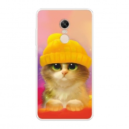 Силиконовый чехол Котенок в желтой шапке на Xiaomi Redmi Note 4X (Global)