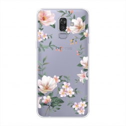 Силиконовый чехол Beautiful white flowers на Samsung Galaxy J8