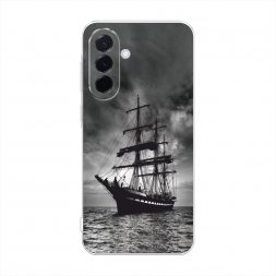 Силиконовый чехол Корабль в пасмурном море на Samsung A37 5G