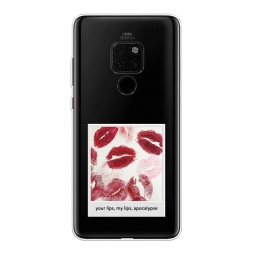 Силиконовый чехол Полароид губы 2 на Huawei Mate 20