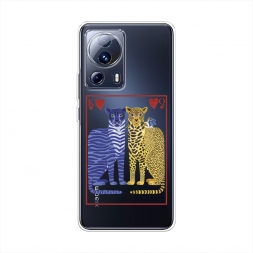 Силиконовый чехол Леопард и тигр 2 на Xiaomi 13 Lite