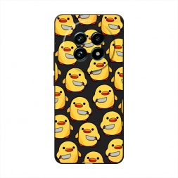 Матовый силиконовый чехол Утка с ножом на Realme 13 Pro Plus