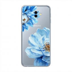 Силиконовый чехол Голубые клематисы на Samsung Galaxy J6 Plus 2018