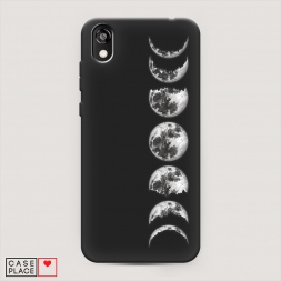 Матовый силиконовый чехол Фазы луны на Honor 8S