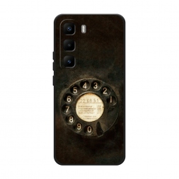 Матовый силиконовый чехол Старинный телефон на Infinix Hot 60 Pro Plus