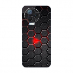 Силиконовый чехол Соты красные на Infinix Note 12 Pro 4G