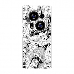 Силиконовый чехол Ахегао манга тян на Tecno Phantom X2