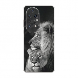 Силиконовый чехол Львиная пара на Huawei P50 Pro