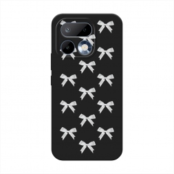 Матовый силиконовый чехол Белые бантики на Realme 16 Pro