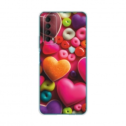 Силиконовый чехол Сердечки и сладости на Huawei P Smart 2021