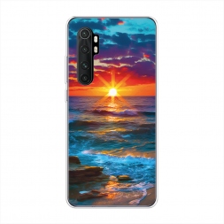 Силиконовый чехол Море на фоне заката на Xiaomi Mi Note 10 lite