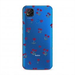 Силиконовый чехол Красные тюльпанчики на Xiaomi Redmi 9C