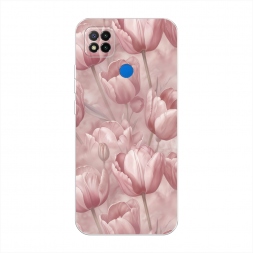 Силиконовый чехол Нежно-розовые тюльпаны на Xiaomi Redmi 9C