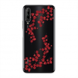 Силиконовый чехол Красная сакура на Huawei Y9s