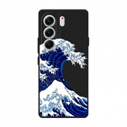Матовый силиконовый чехол Волна в Канагаве на Tecno Camon 40 Pro