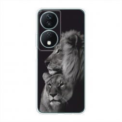 Силиконовый чехол Лев и львица на Honor X7b