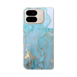 Силиконовый чехол Голубой мрамор рисунок на Google Pixel 10 Pro Fold