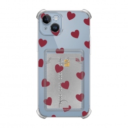 Карман Бордовые сердечки паттерн на iPhone 14 Plus